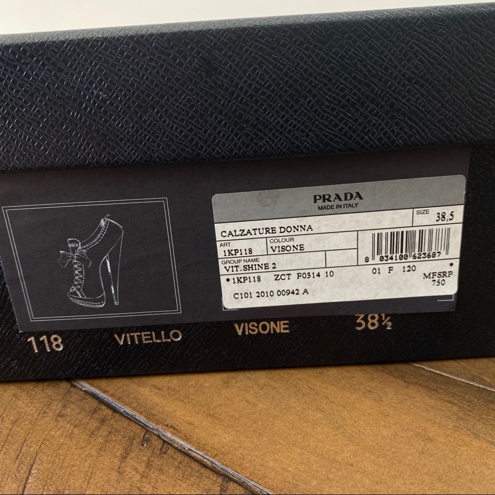 Prada Peep-toe Platform Lace-up Booties - Picture 5 of 10